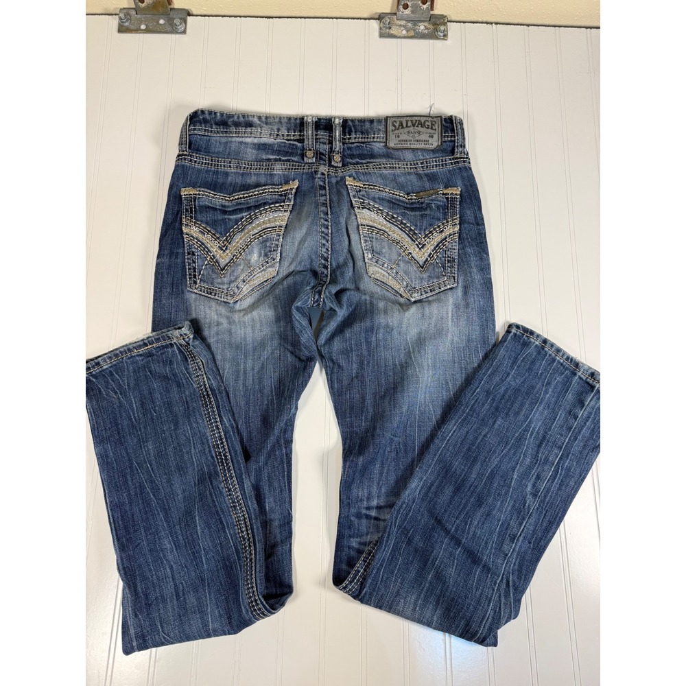 Salvage Havoc Slim Straight Jeans Mens 31x31 Blue Medium Wash Buckle SLVG 23-460